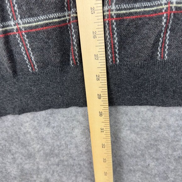 Greg Norman Pullover Sweater Mens XL Gray Plaid  Merino Wool Cotton Long Sleeve - Picture 8 of 9